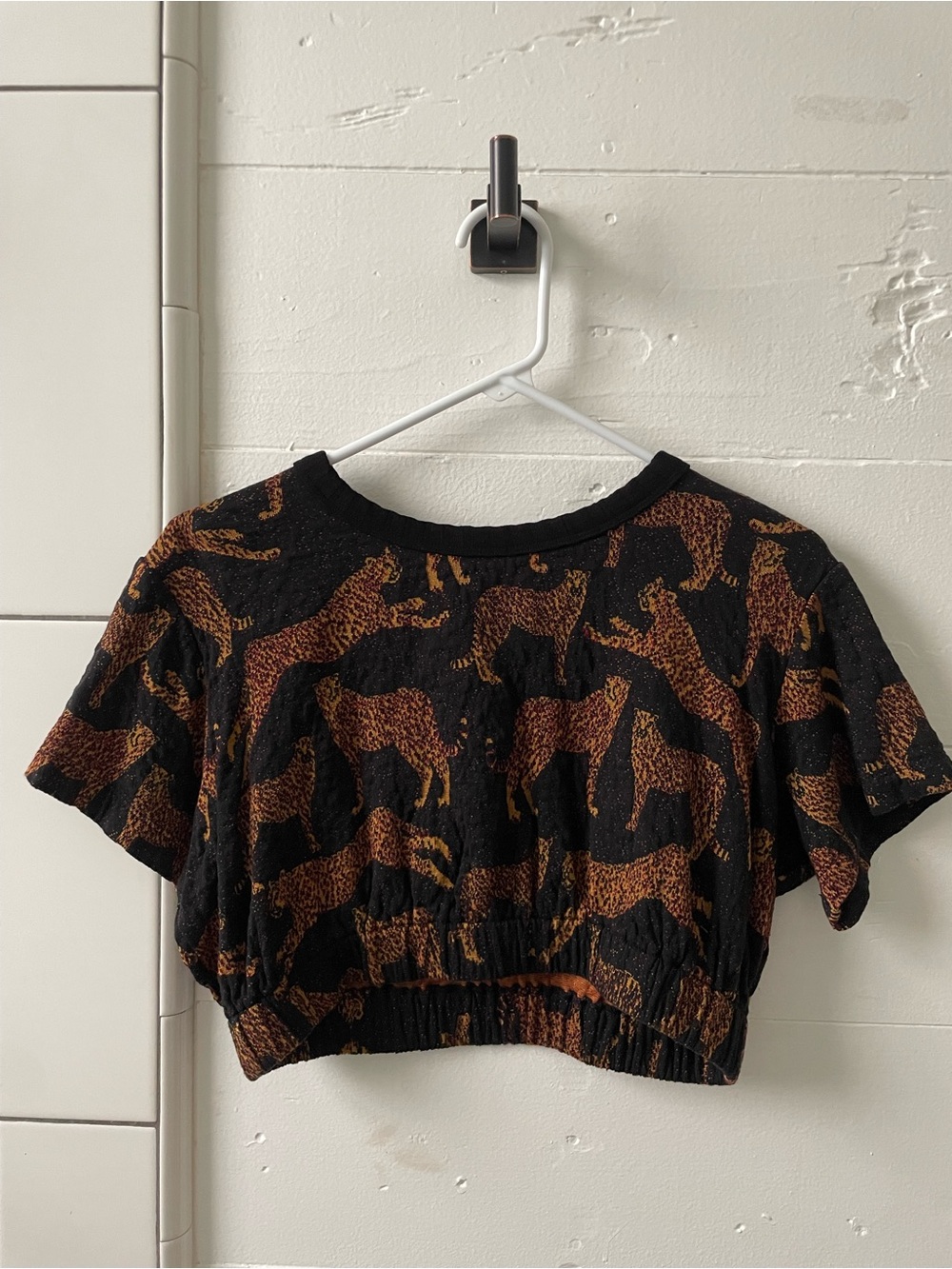 Corey Lynn Calter Animal Print Cropped Top M